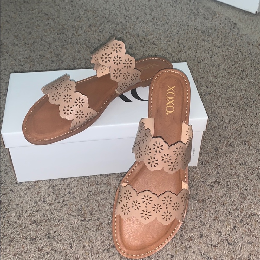 NIB xoxo women’s Ramsey Double Band Slide Sandals